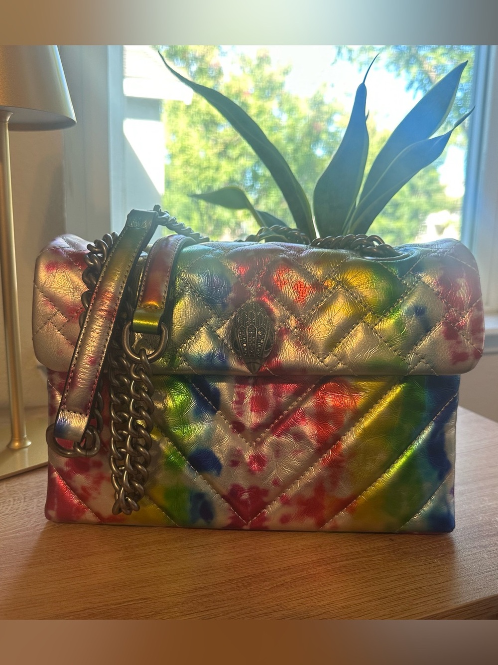 Kurt Geiger Quilted Metallic Tie-Dye Shoulder Bag - Multicolor
